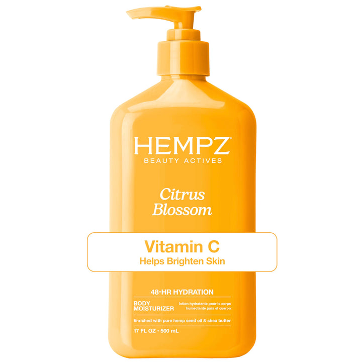Hempz front bottle view showing label and citrus scent benefit