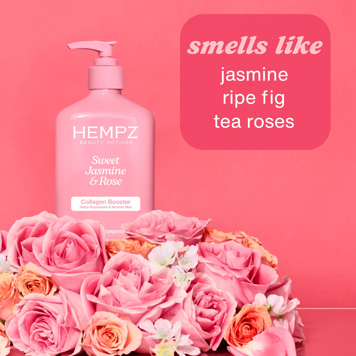 Hempz cream on hand being smoothed in to show non-greasy finish