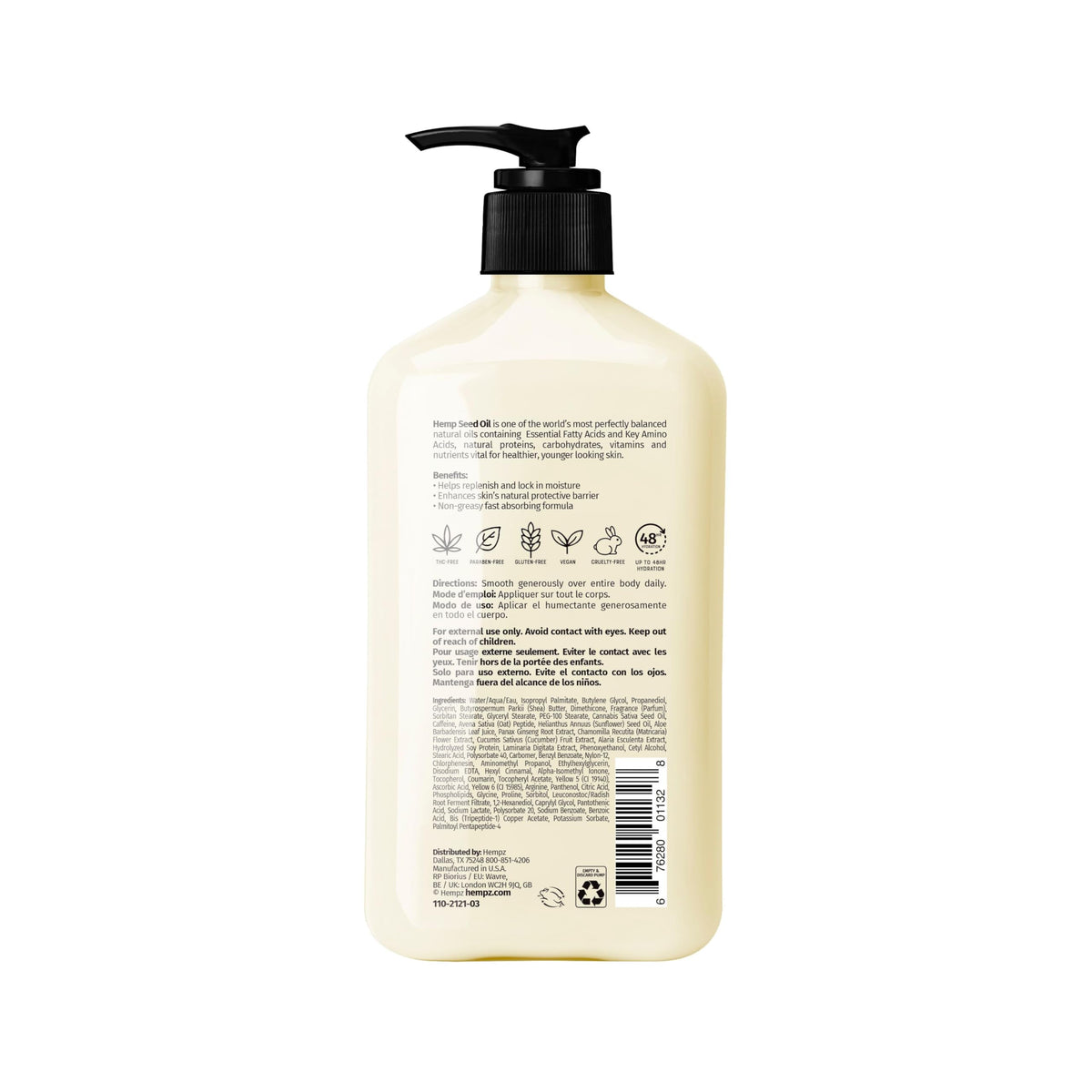Hempz cream texture close-up demonstrating smooth consistency for fast absorption