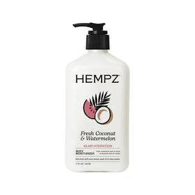 Hempz front packaging showing large bottle and fragrance benefit