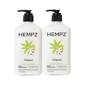 Hempz front bottle showing label and 17 fl oz size, clear brand hydration benefit
