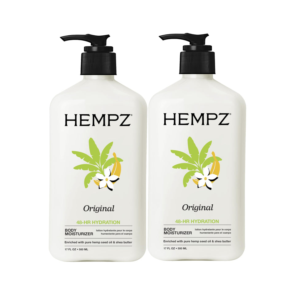 Hempz front bottle showing label and 17 fl oz size, clear brand hydration benefit