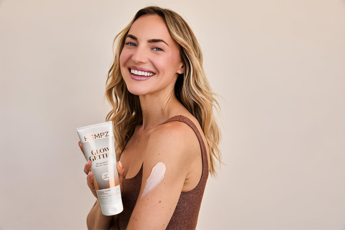 Hempz being applied to forearm, demonstrates streak-free even coverage