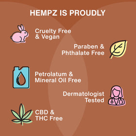 Hempz bottle staged on bathroom shelf conveying indulgent daily self-care