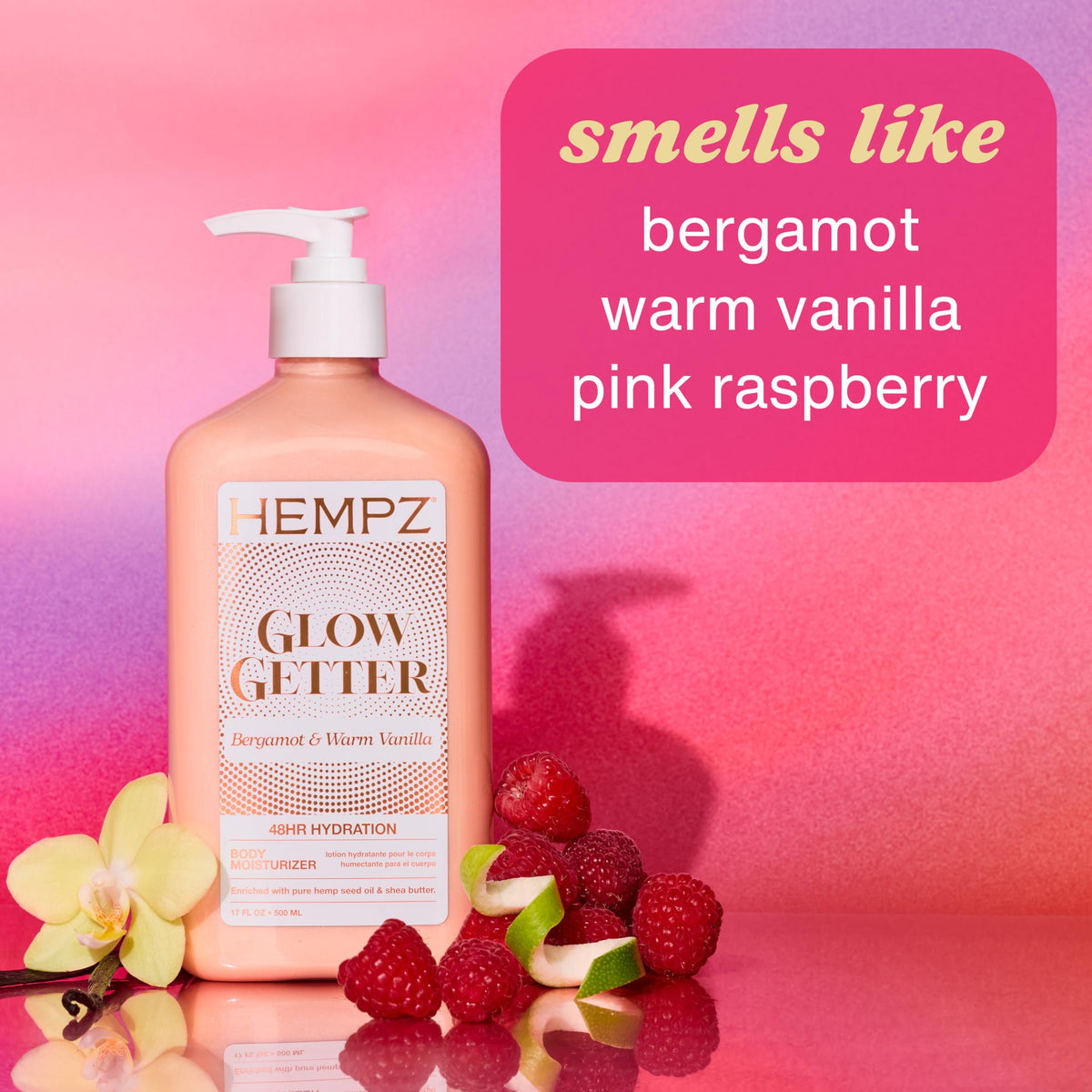 Hempz creamy texture close-up displaying rich moisturizer for soft skin