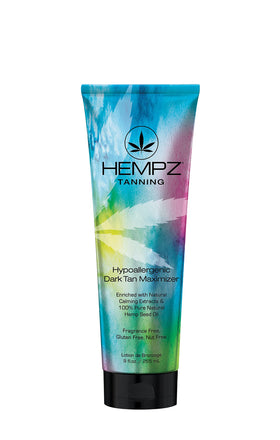 Hempz front packaging showing brand and fragrance-free tan maximizer benefits