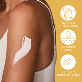 Hempz ingredient label detail with shea butter and hemp seed oil listed