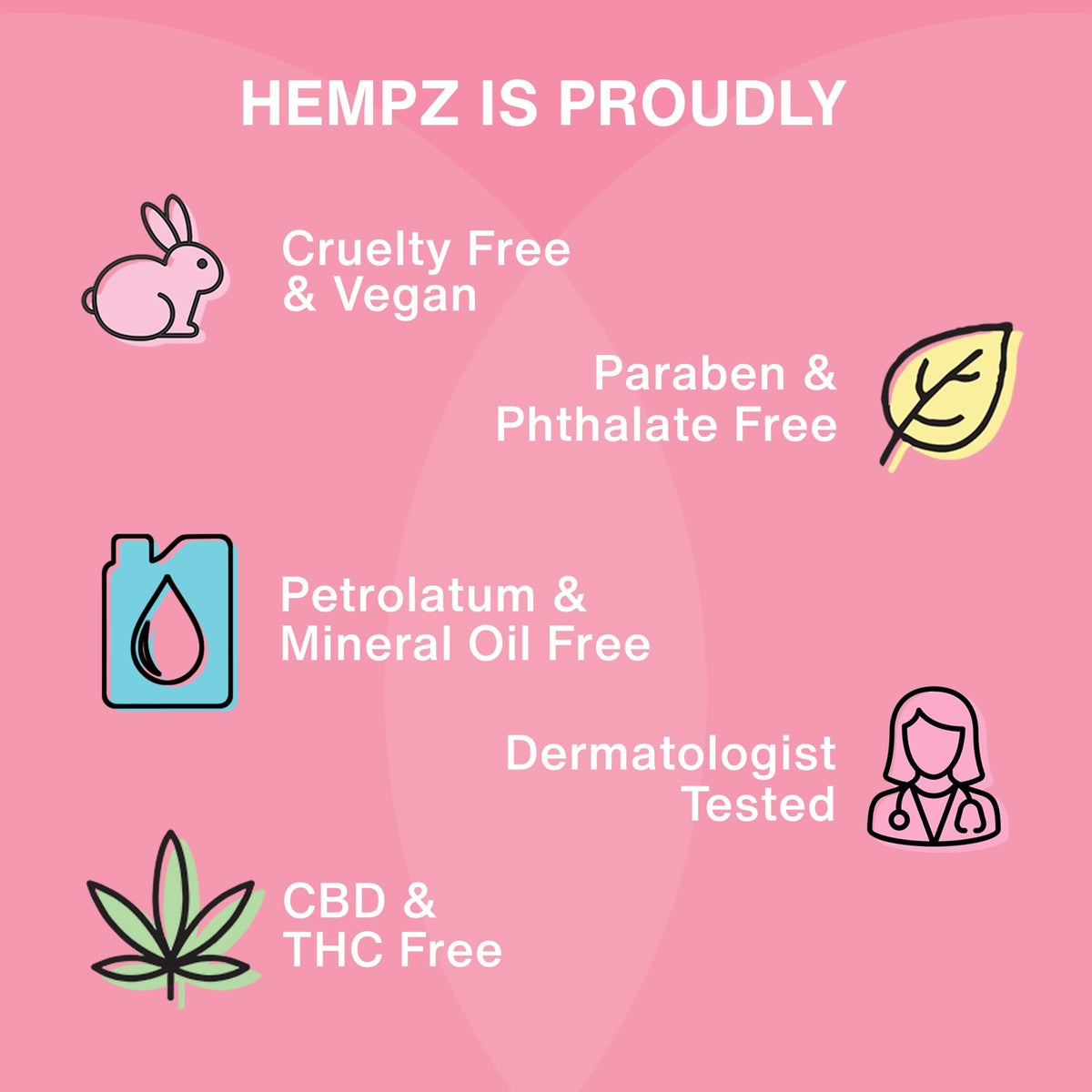 Hempz label close-up showing ingredient list and cruelty-free claim