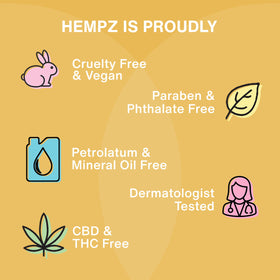 Hempz bottles on bathroom shelf in lifestyle setting, suggests daily use