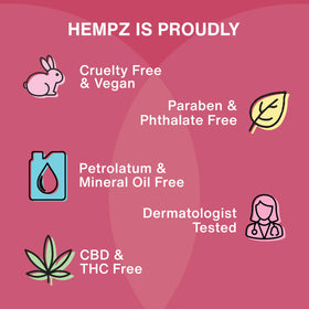 Hempz on bathroom shelf styled for daily routine and freshness benefit