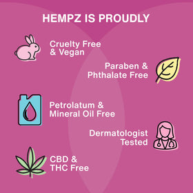 Hempz bottle in bathroom vignette suggesting indulgent daily routine