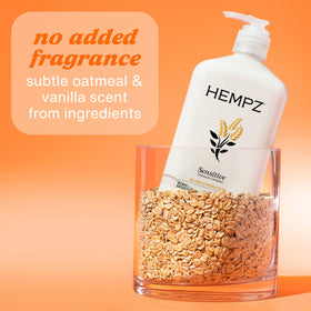 Hempz lotion texture on hand demonstrating creamy absorption and hydration