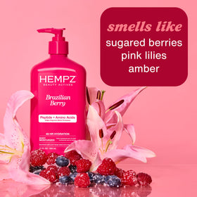 Hempz mini bottle in hand showing travel-size convenience benefit