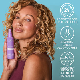 Hempz close-up nozzle showing fine mist delivery and quick hydration