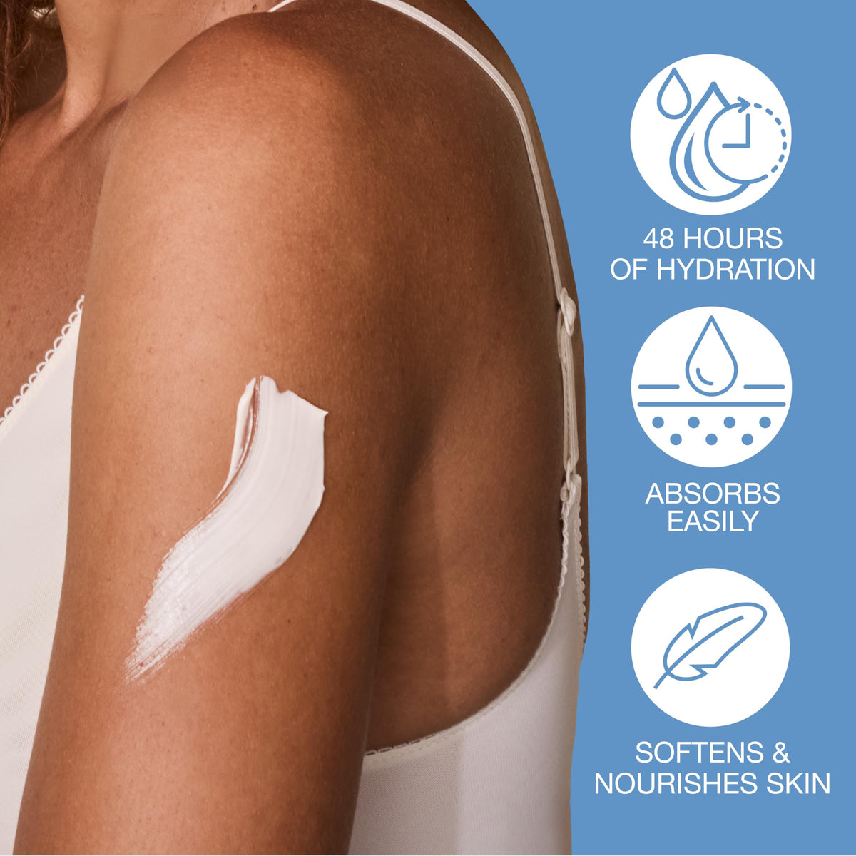 Hempz Ocean Breeze applied to hand, illustrating quick absorption and softer skin