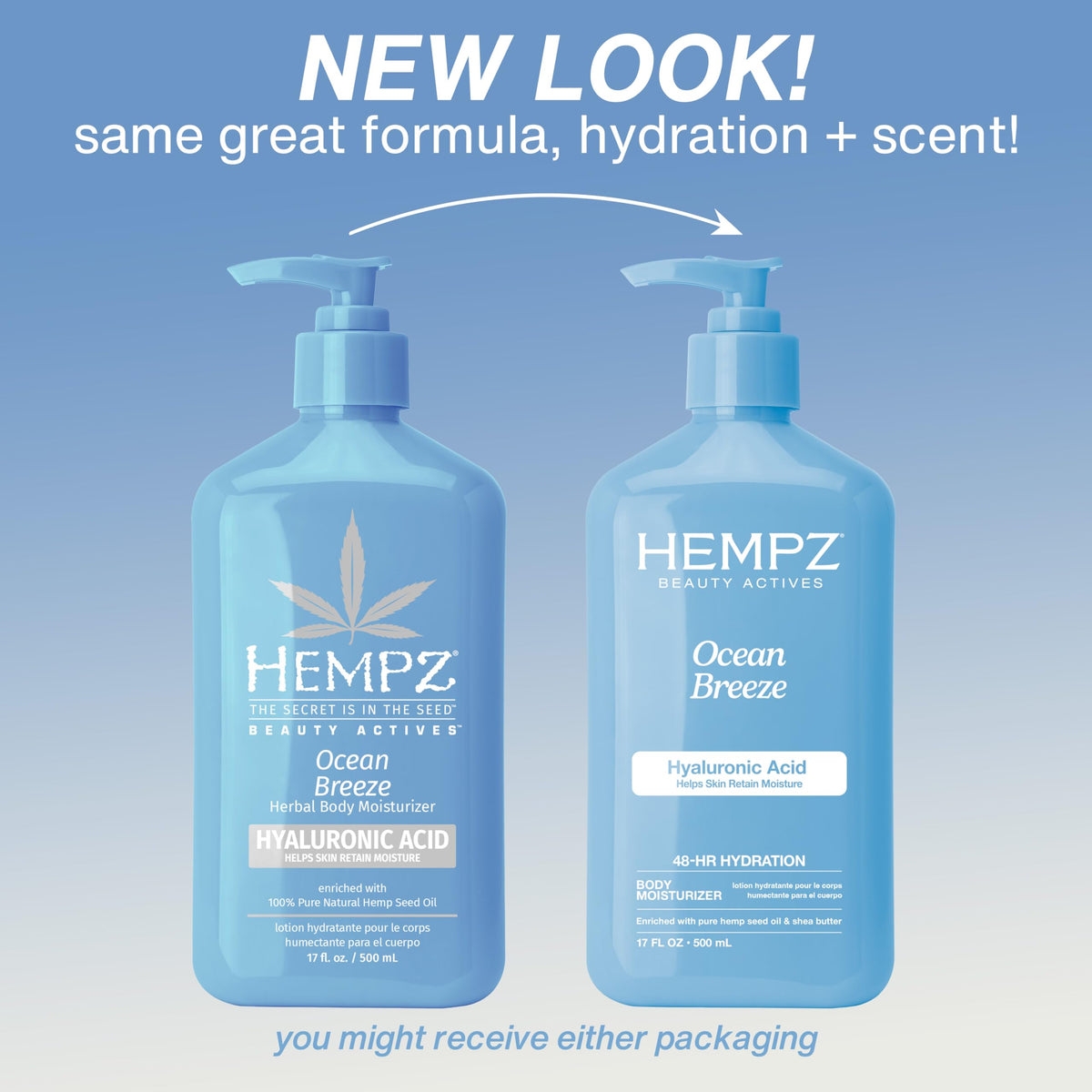 Hempz Ocean Breeze cream texture close-up, shows non-greasy smooth finish