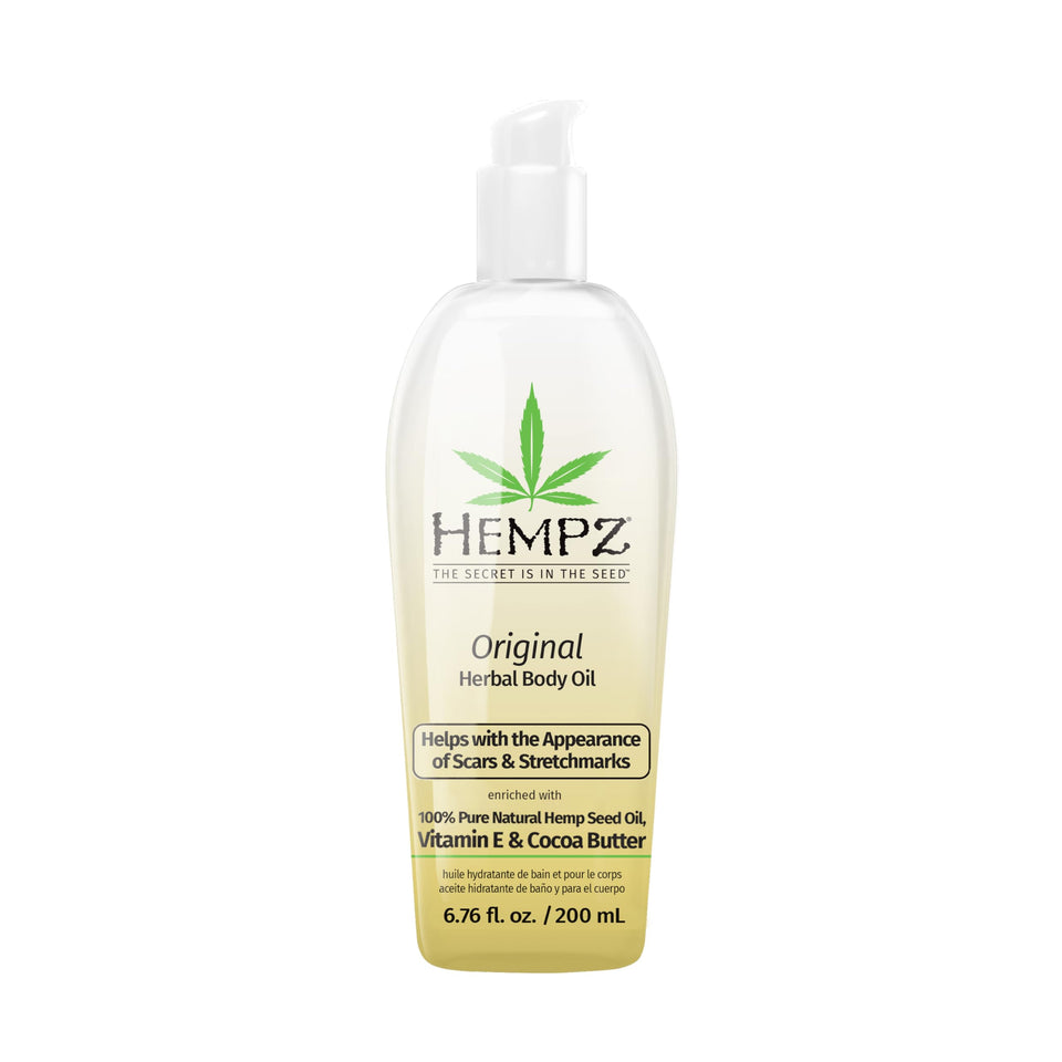 Hempz front packaging showing bottle and label, highlights moisturizing benefit