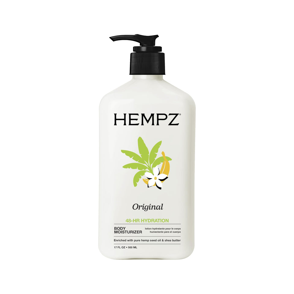 Hempz front packaging showing brand and scent, promotes recognizable original fragrance