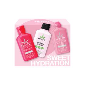 Hempz front packaging of three mini lotions showing product variety and convenience
