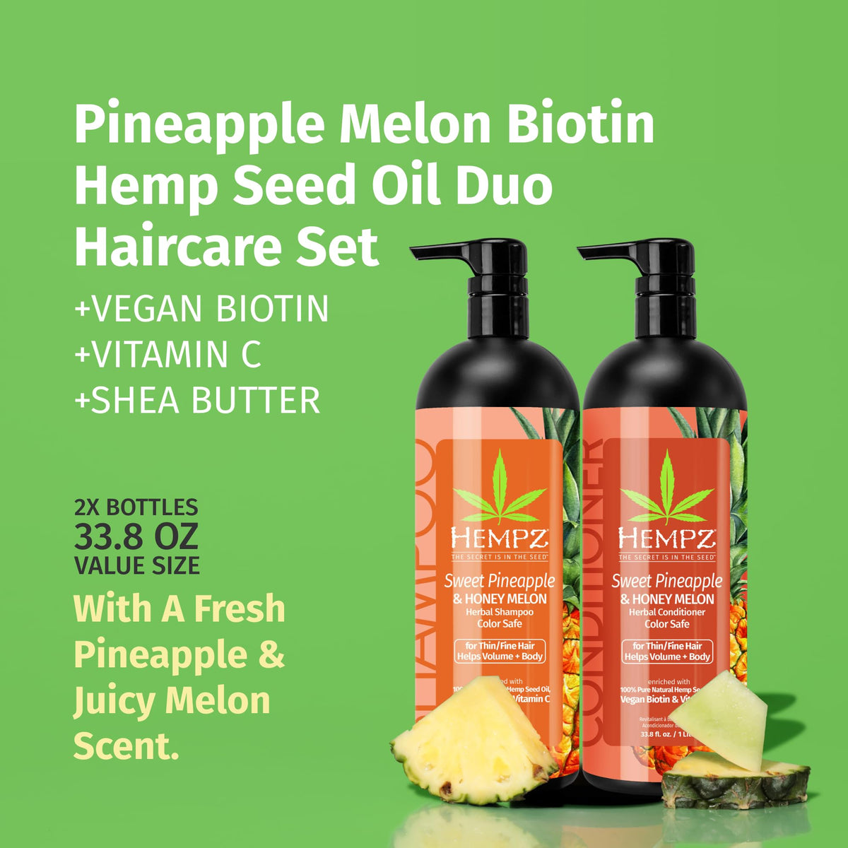 Hempz pump bottle close-up highlighting label and pump for convenient use