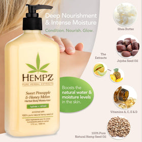 Hempz pump dispenser close-up for easy, mess-free use