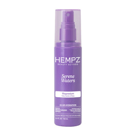 Hempz front packaging showing bottle and Serene Waters scent benefits