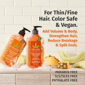 Hempz shampoo texture cream on hand showing creamy lather and moisturizing feel