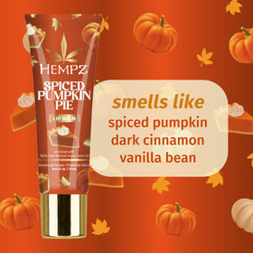 Hempz spiced pumpkin pie lip balm open to show protective moisture