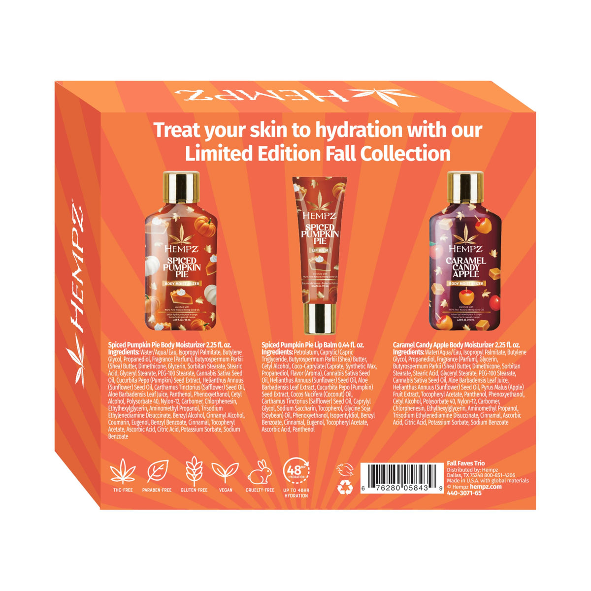 Hempz spiced pumpkin pie lotion bottle close-up showing creamy texture