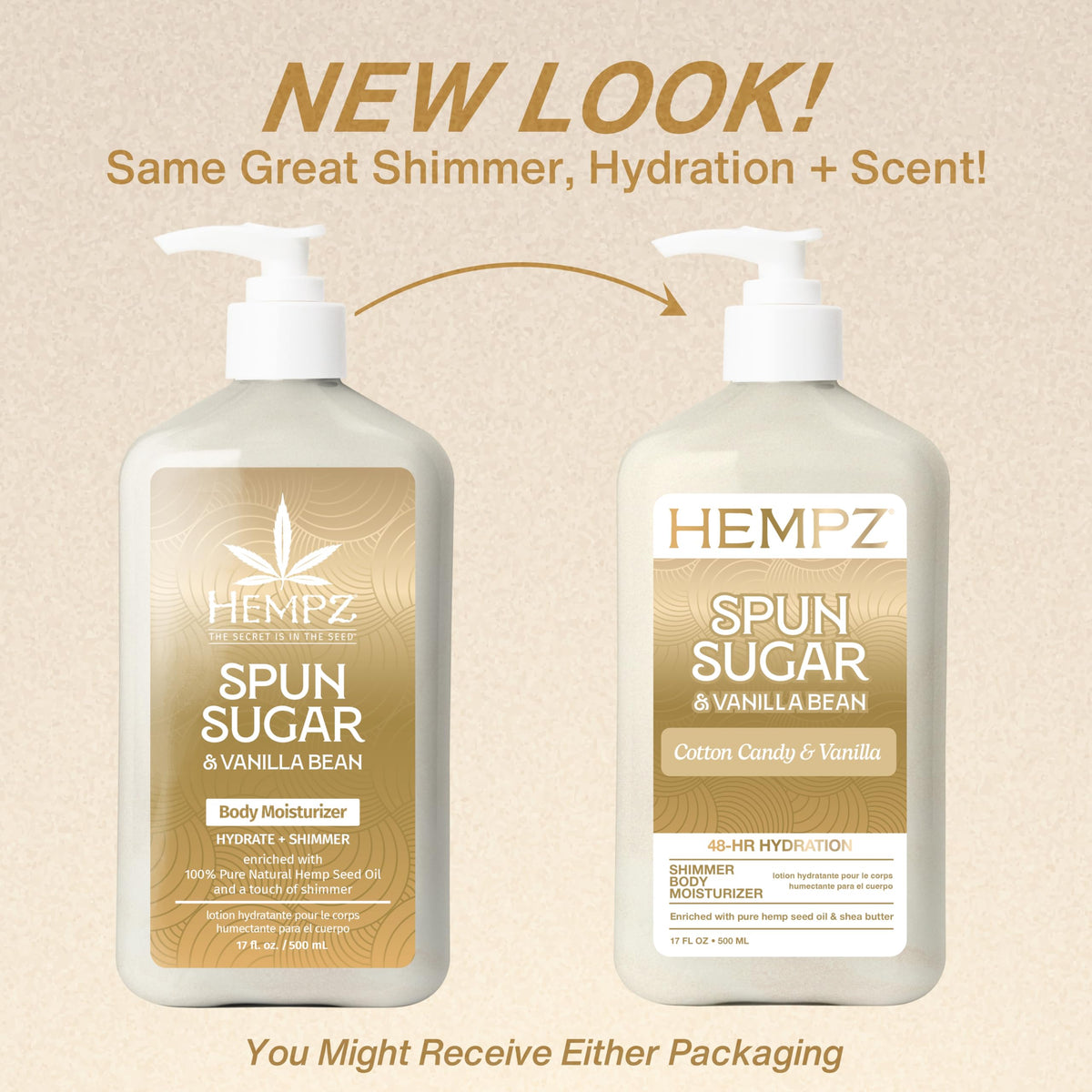 Hempz lotion pump dispensing product demonstrating easy application