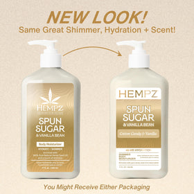 Hempz lotion pump dispensing product demonstrating easy application