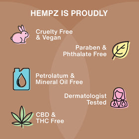 Hempz bottle in bathroom setting conveying daily self-care ritual