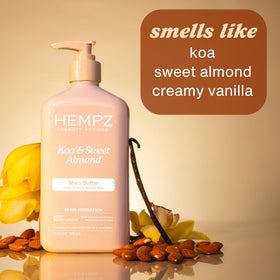 Hempz lotion texture swipe showing creamy, non-greasy hydration