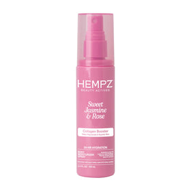 Hempz front packaging showing spray bottle and floral scent, convenient travel size