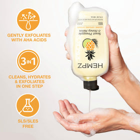 Hempz close-up of gel lather texture demonstrating creamy hydration and gentle cleanse