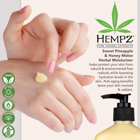 Hempz cream texture swirled on skin for fast absorption