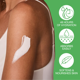 Hempz texture swatch on skin showing creamy absorbent formula benefit