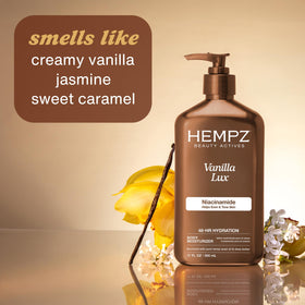 Hempz back label with ingredients list highlighting vegan benefit