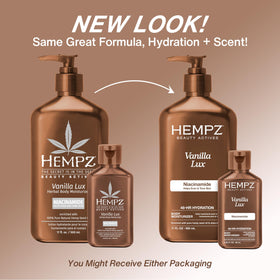 Hempz texture close-up dispensed lotion showing fast-absorbing benefit