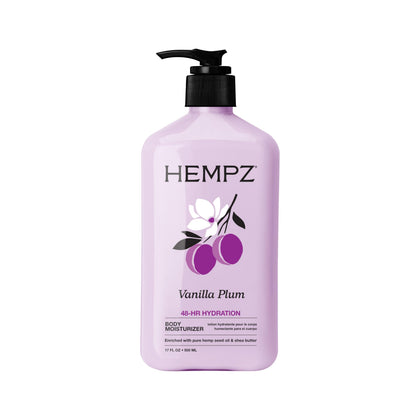 Hempz front packaging showing 17 oz bottle and label benefits