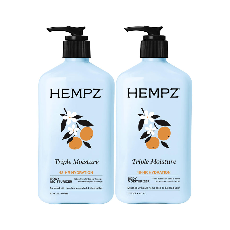 Hempz front packaging showing two 17 fl oz tubs and product benefit soft skin