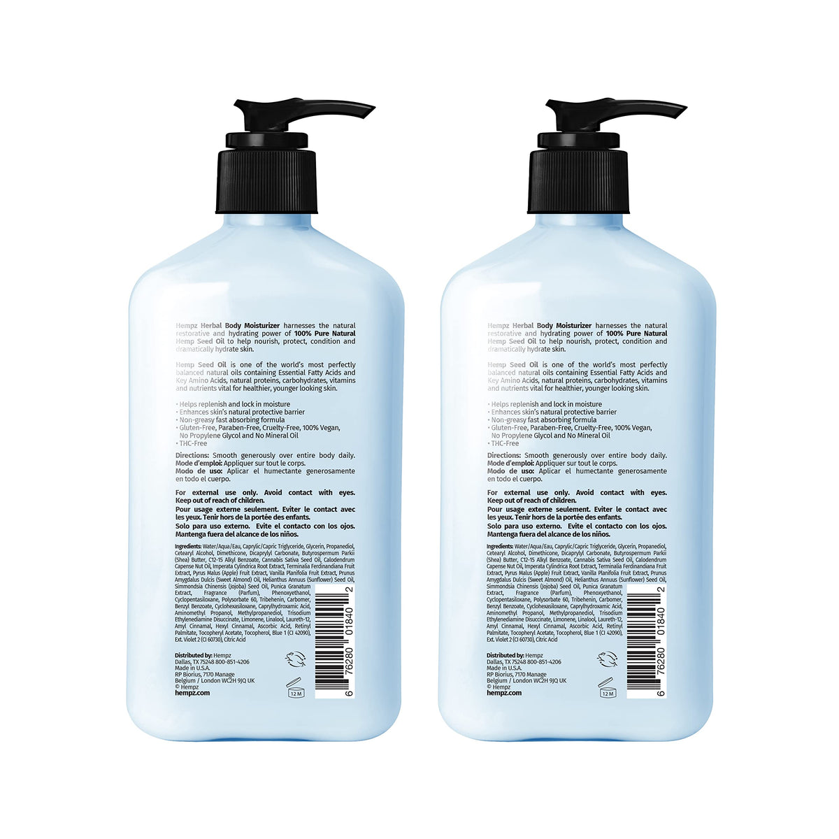 Hempz open jar showing whipped texture and fast-absorbing hydration