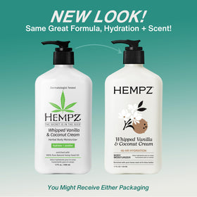 Hempz whipped vanilla coconut cream open tub texture, illustrates lightweight feel