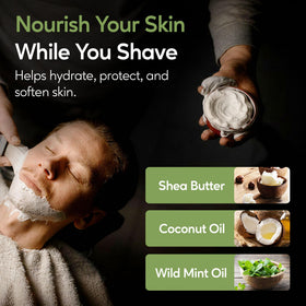 Henry Cavendish puck staged in bathroom to show everyday shaving use