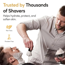 Henry Cavendish creamy lather detail demonstrating rich foam for smooth razor glide and comfort