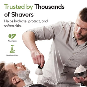 Henry Cavendish puck beside a razor showing 4 oz size and longevity