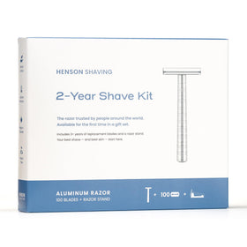 Henson AL13 razor front view showing sleek design and easy grip benefit