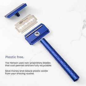 Henson Shaving blade installed profile demonstrating blade rigidity advantage