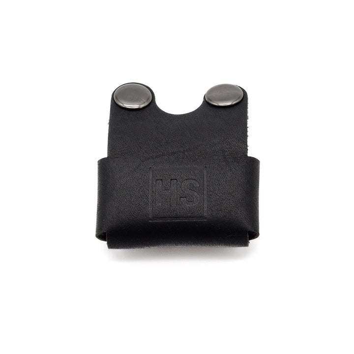 Henson Shaving front view black leather cover protecting razor head for scratch prevention