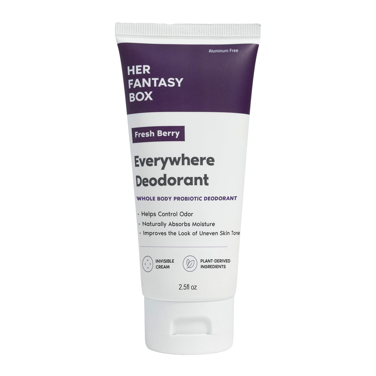 Her Fantasy Box front packaging showing berry-scent label and skin-friendly benefits